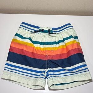 Tea Brand Striped Multicolor Boys Swim Trunks size 3T